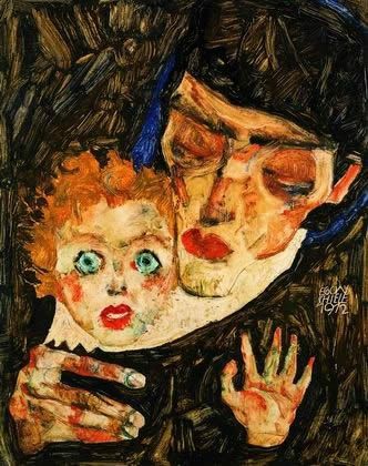 Egon Schiele Mother and son